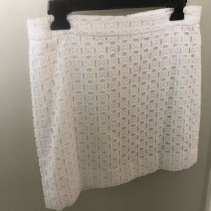 White eyelet-lace skirt